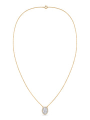 Ornate 1 Carat Halo Gold Necklace