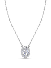 Ornate 1 Carat Halo Gold Necklace