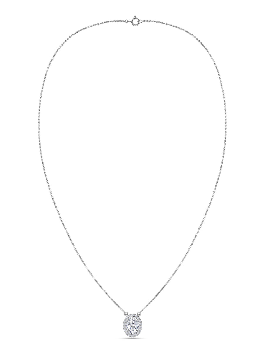 Ornate 1 Carat Halo Gold Necklace