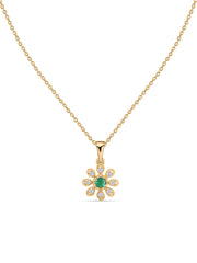 Emerald Flower Pendant For Women