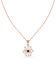 Snowflake Blue Sapphire Gold Pendant With Chain