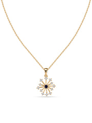 Snowflake Blue Sapphire Gold Pendant With Chain