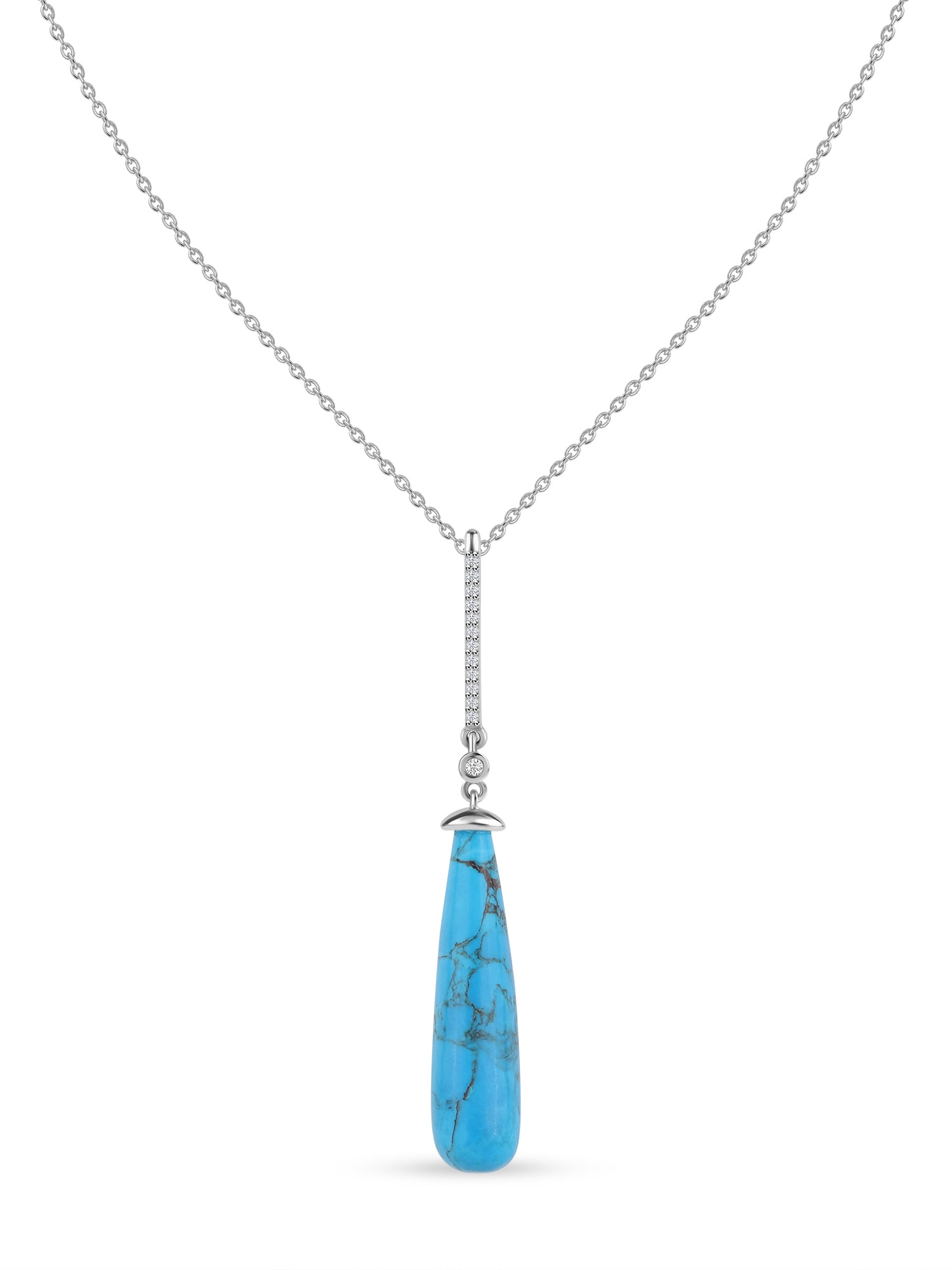Natural Turquoise Healing Drop Pendant With Chain