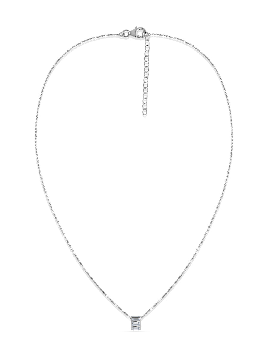 Baguette Lab Grown Diamond Barrel Necklace