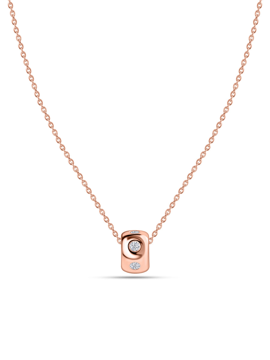 Lab Diamond Minimal Gold Pendant with Chain