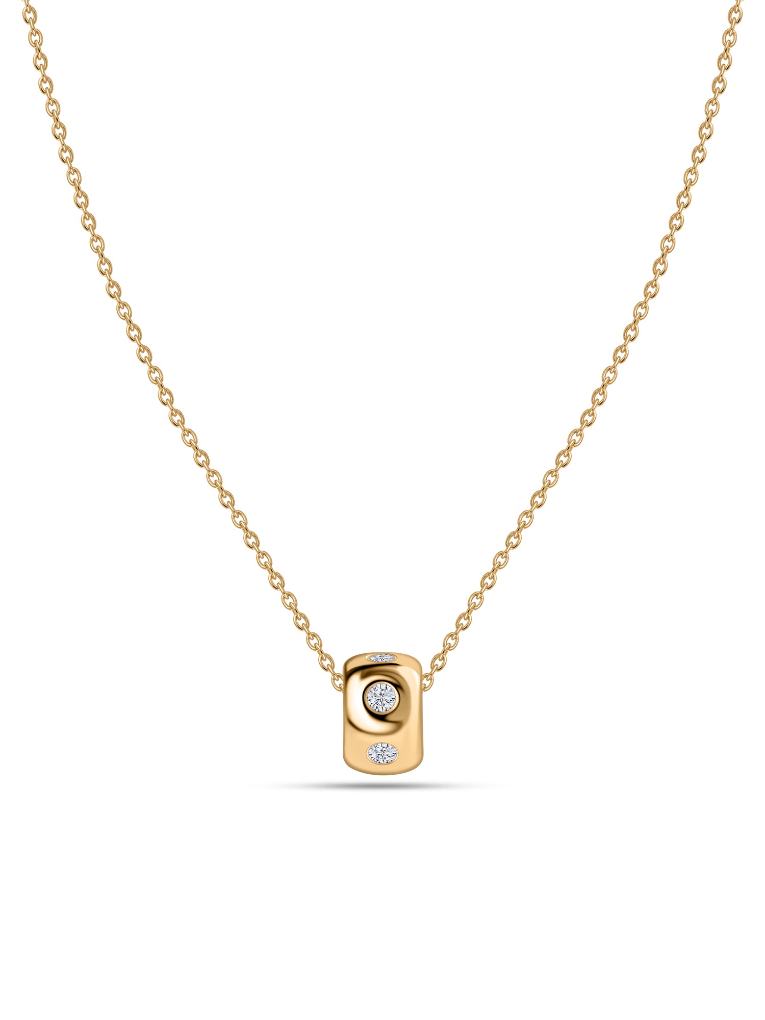 Lab Diamond Minimal Gold Pendant with Chain