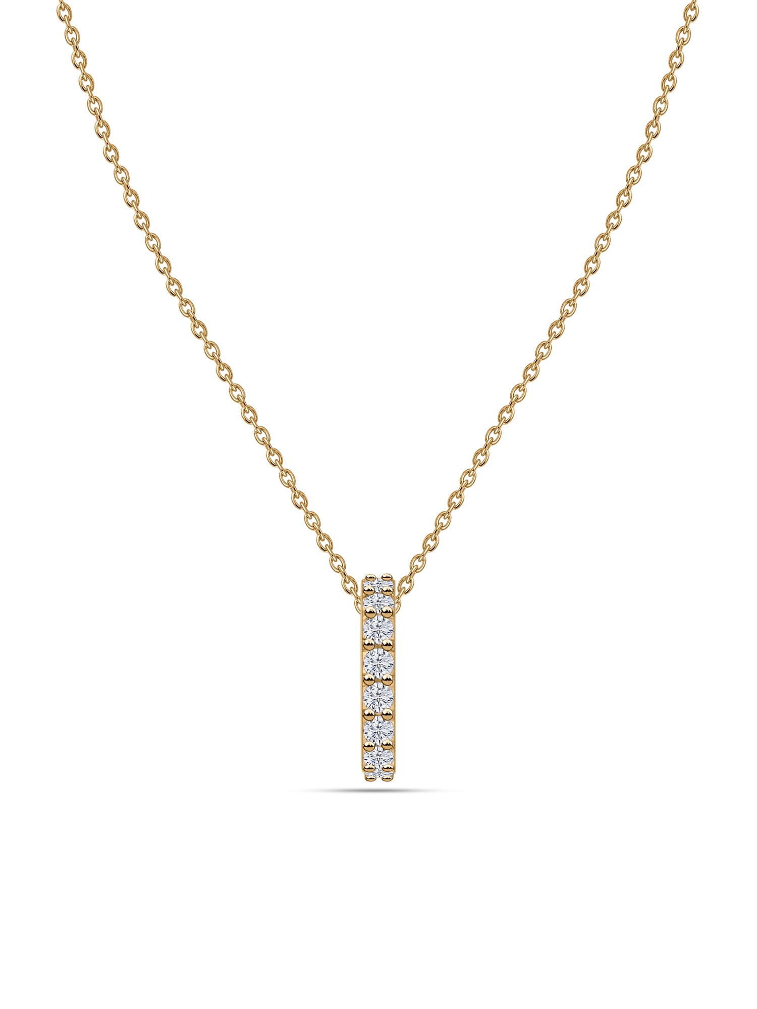 Lab Diamonds Gold Pendant With Chain