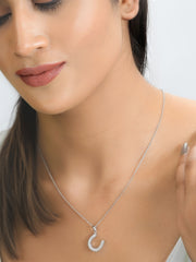 Lucky Horseshoe Pendant With Chain In 925 Silver