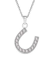 Lucky Horseshoe Pendant With Chain In 925 Silver