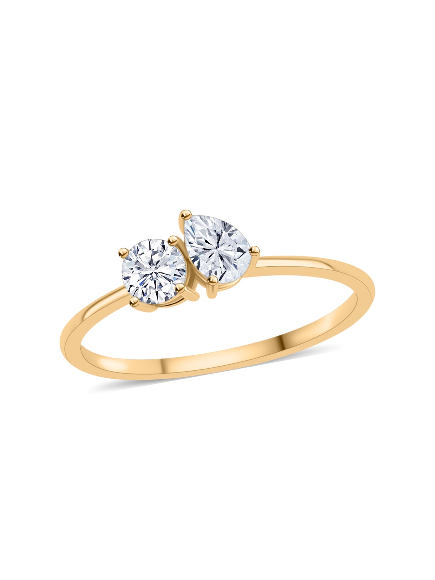 14k Gold Ring with Lab Grown Diamond for Engagement and Wedding