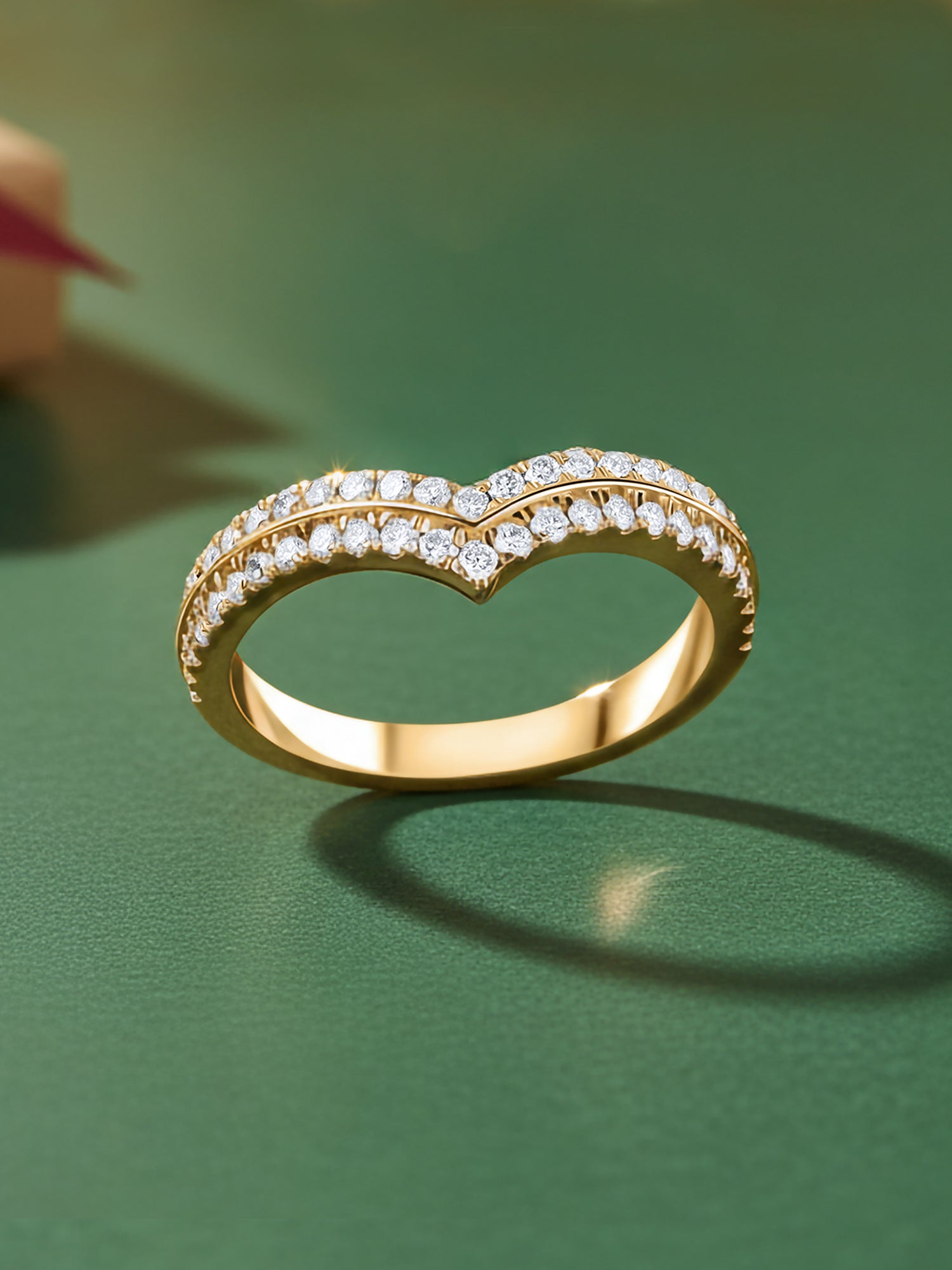 V Double Shank Lab Grown Diamond Ring