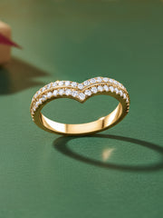 V Double Shank Lab Grown Diamond Ring