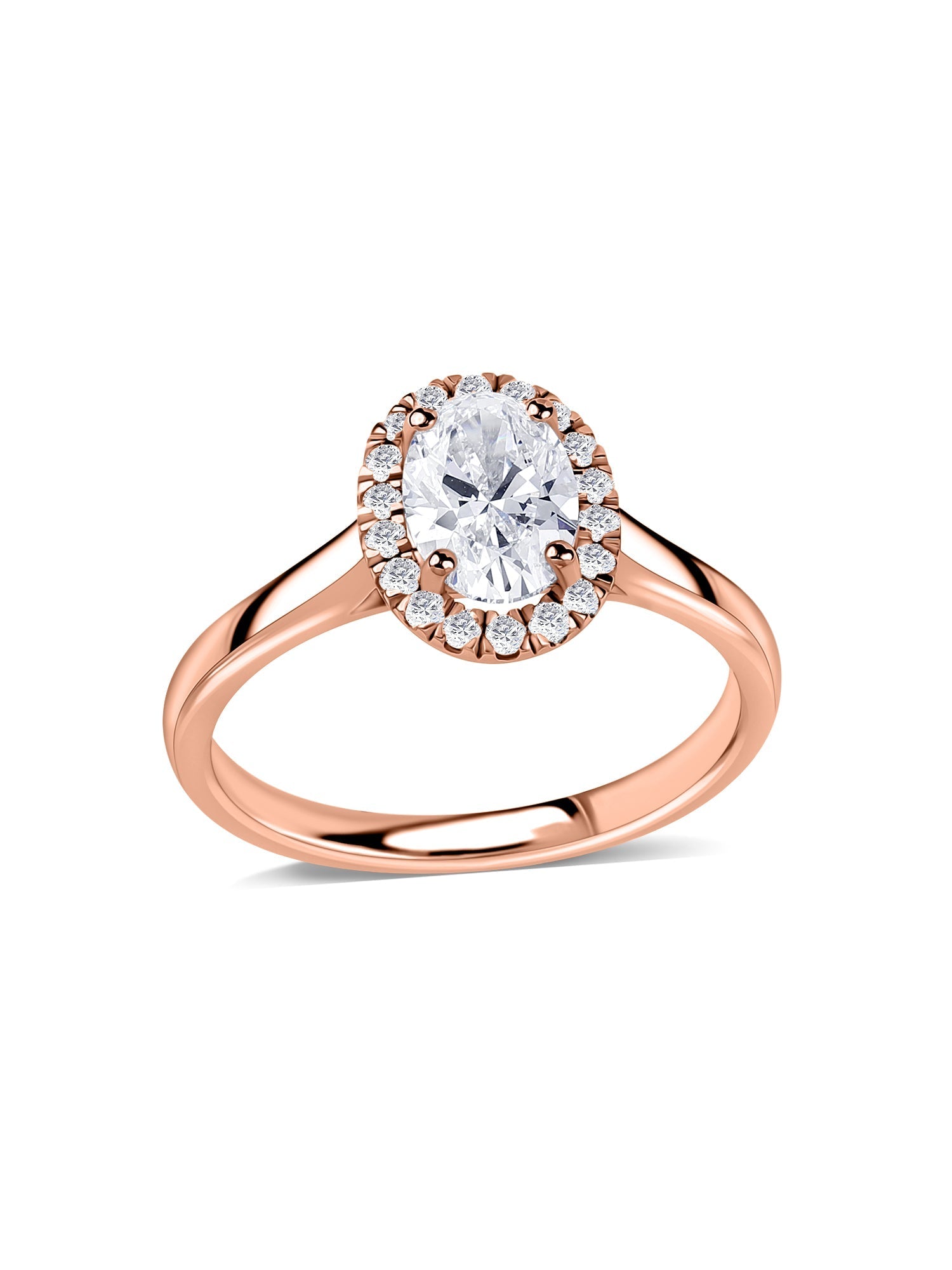 Oval Halo 1 Carat Lab Grown Diamond Ring