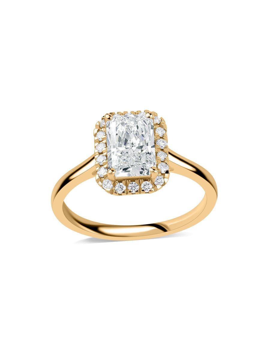Radiant 1.5 Carat Halo Diamond Ring