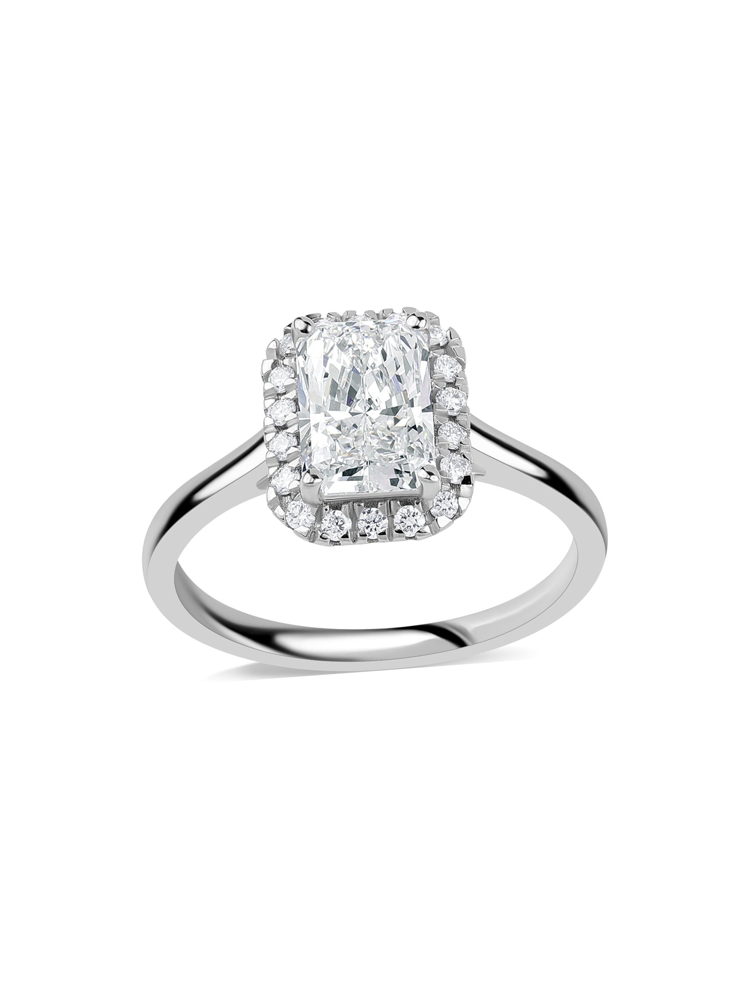 Radiant 1.5 Carat Halo Diamond Ring