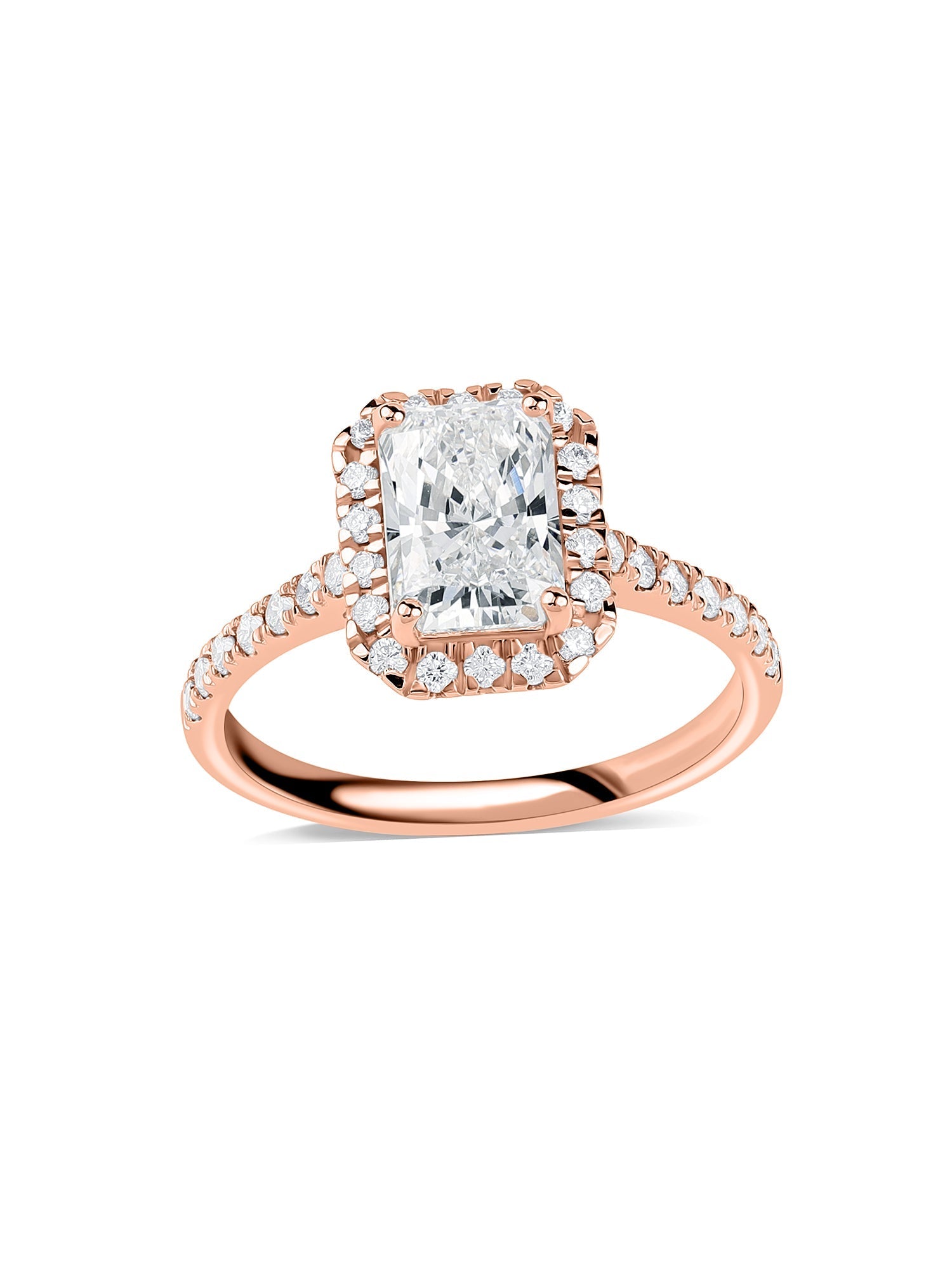 1.50 Carat Radiant Lab Diamond Halo Ring