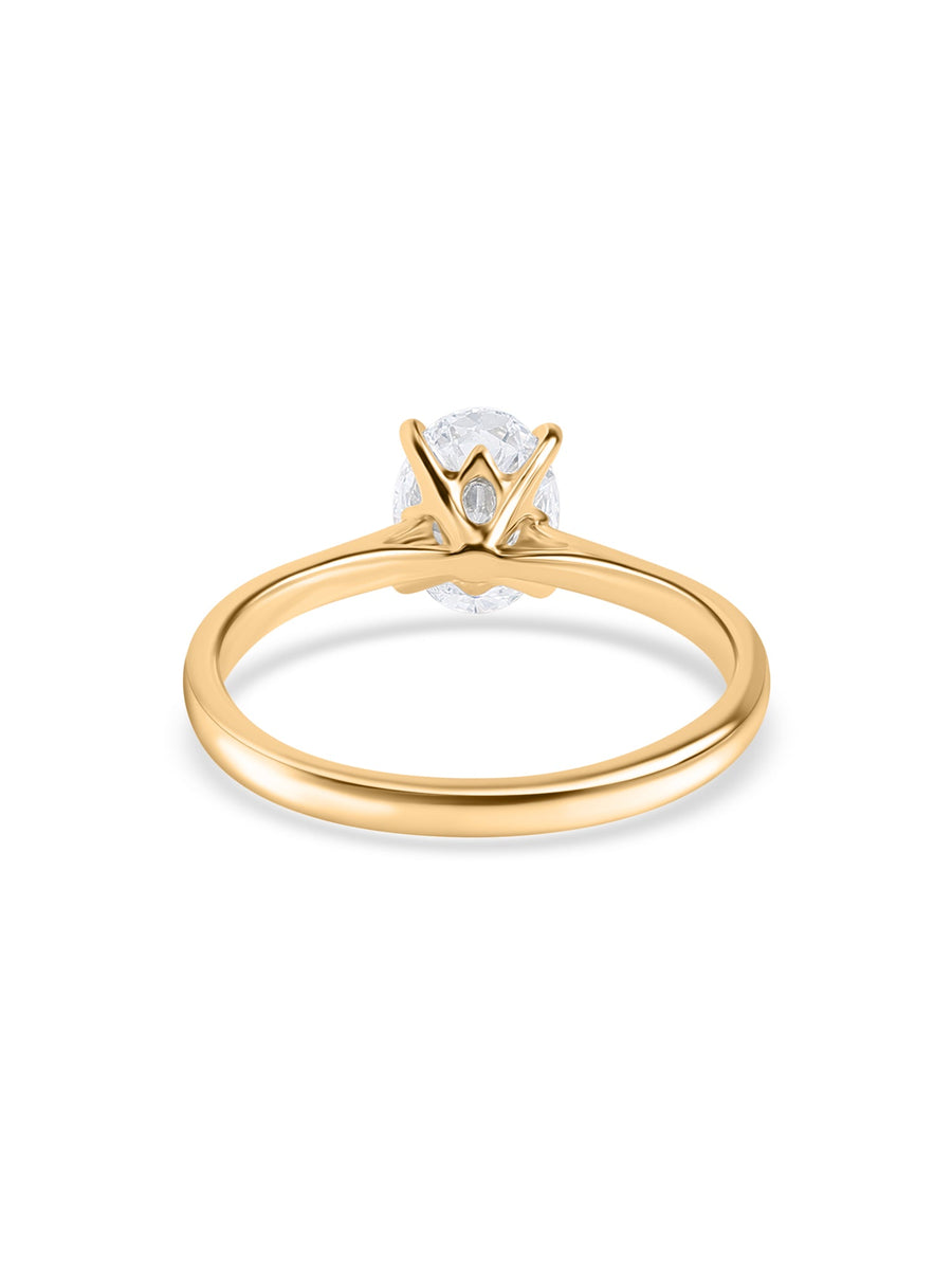 Lab Grown 1 Carat Oval Solitaire Diamond Ring