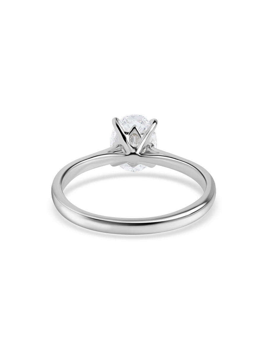 Lab Grown 1 Carat Oval Solitaire Diamond Ring