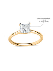 Lab Grown 1 Carat Princess Cut Diamond Ring
