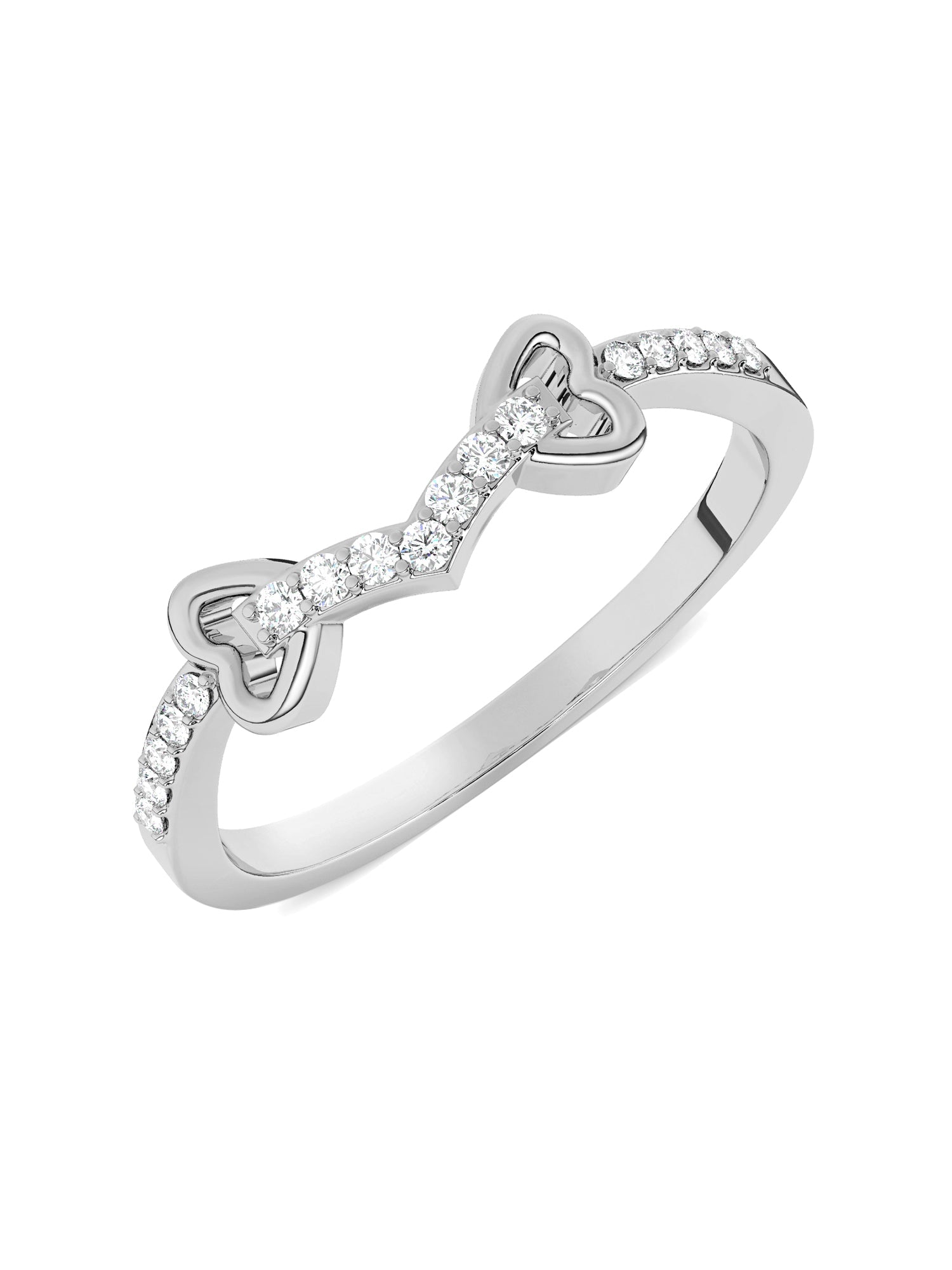 Lab Grown Bow Diamond Ring In Pure Gold
