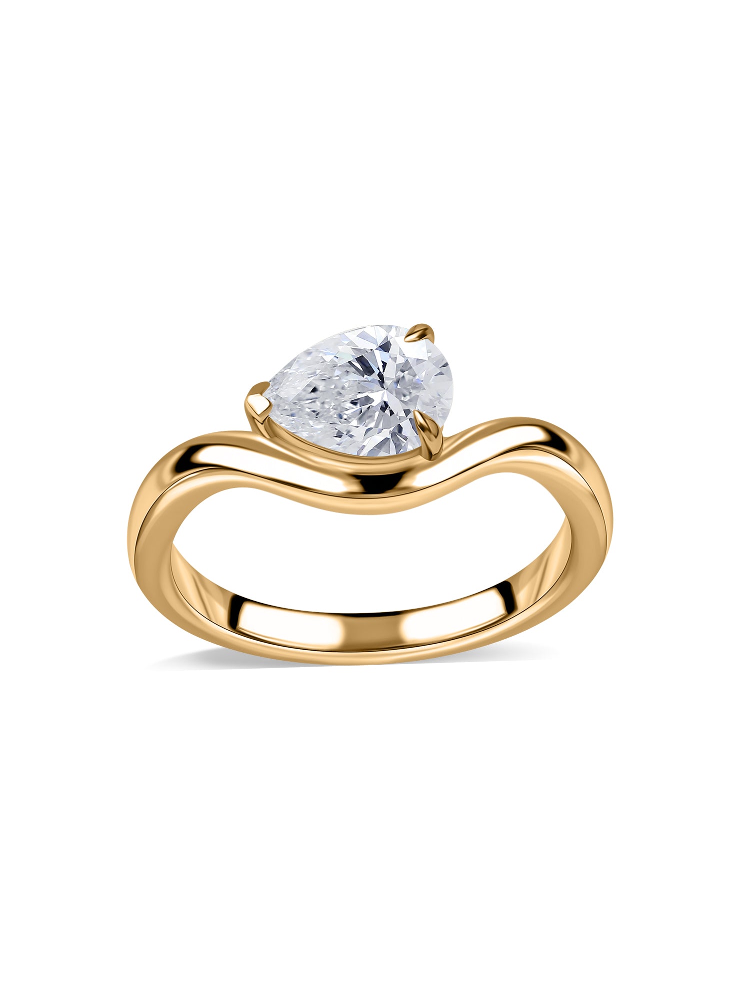 Sway 1 Carat Pear Lab Grown Diamond Solitaire Ring