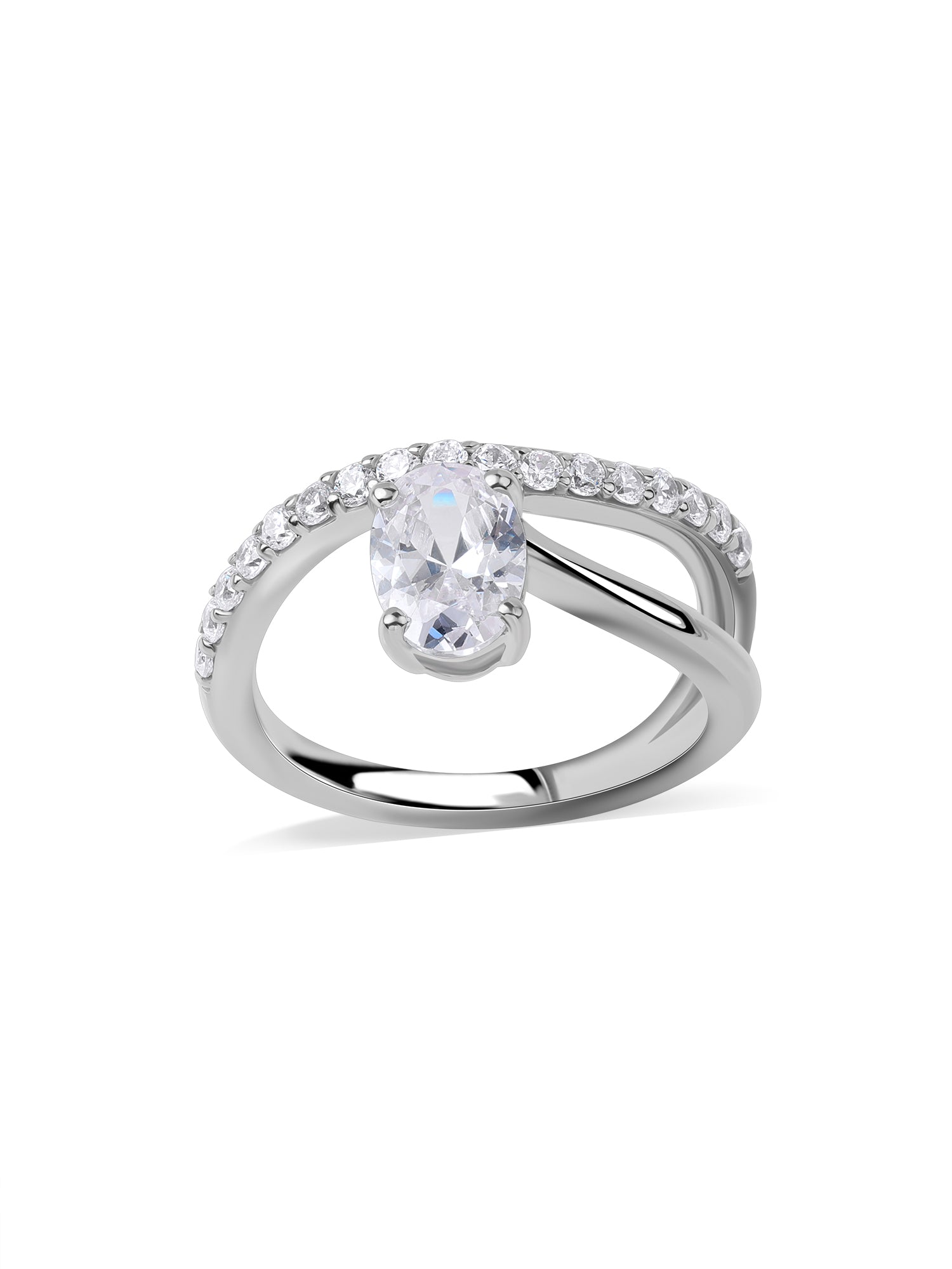 Gleaming Oval Solitaire Ring