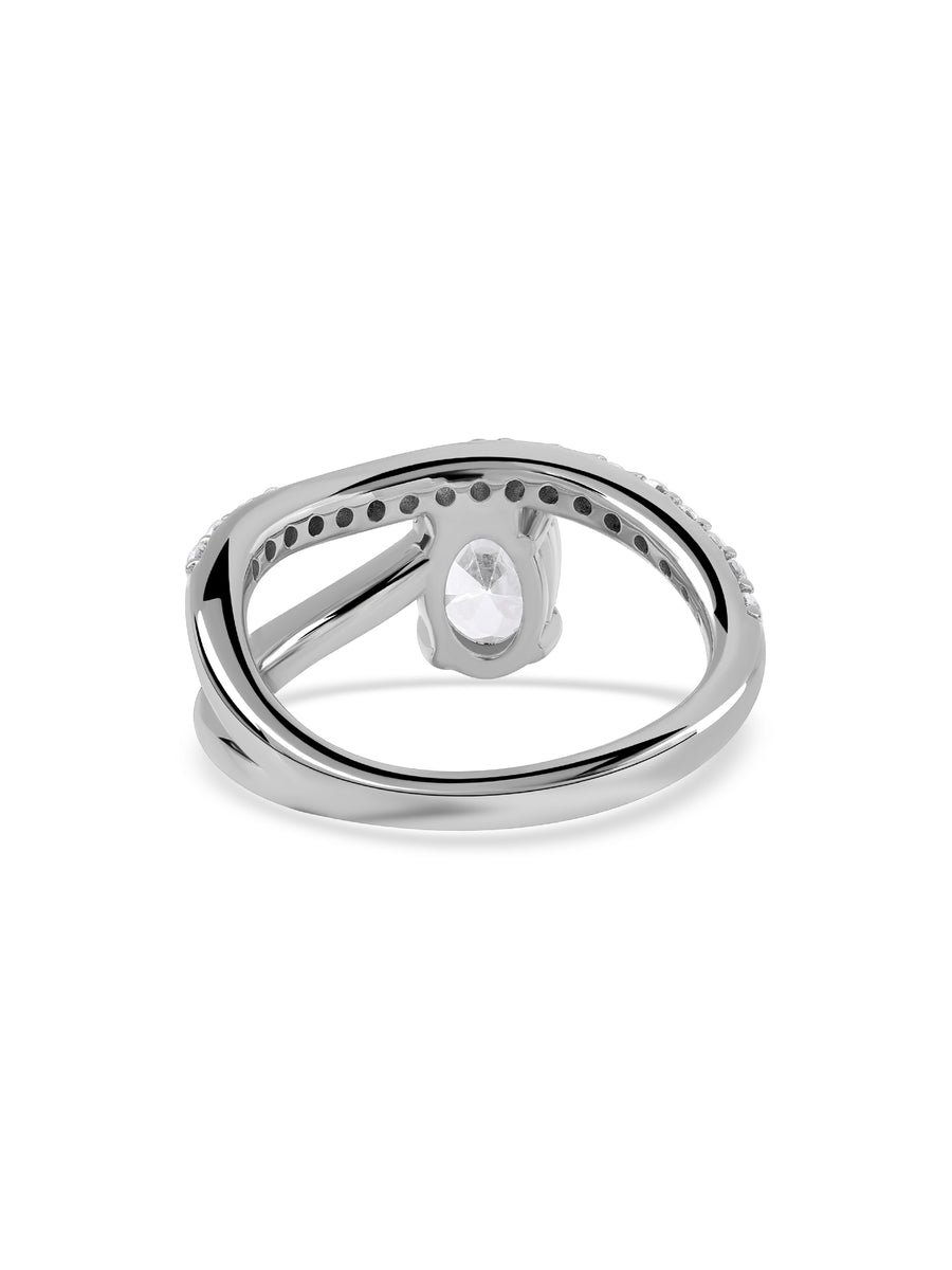 Gleaming Oval Solitaire Ring