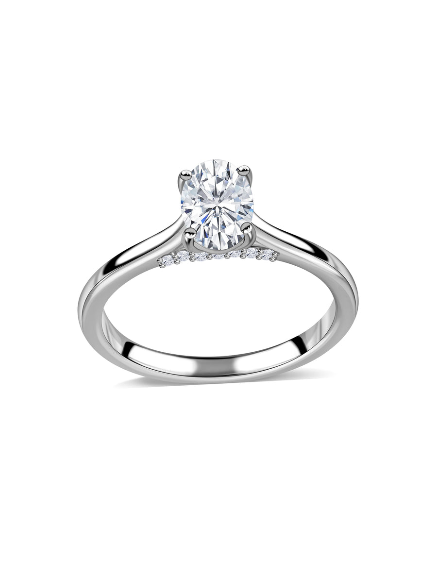 Amora Lab Grown Diamond Oval Solitaire Engagement Ring