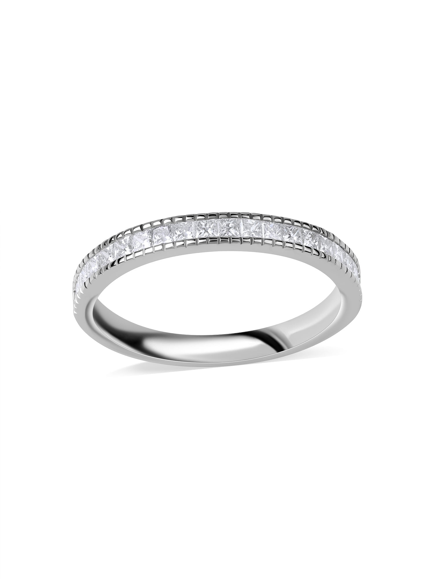 Princess-Cut Diamond Channel Set Band Ring
