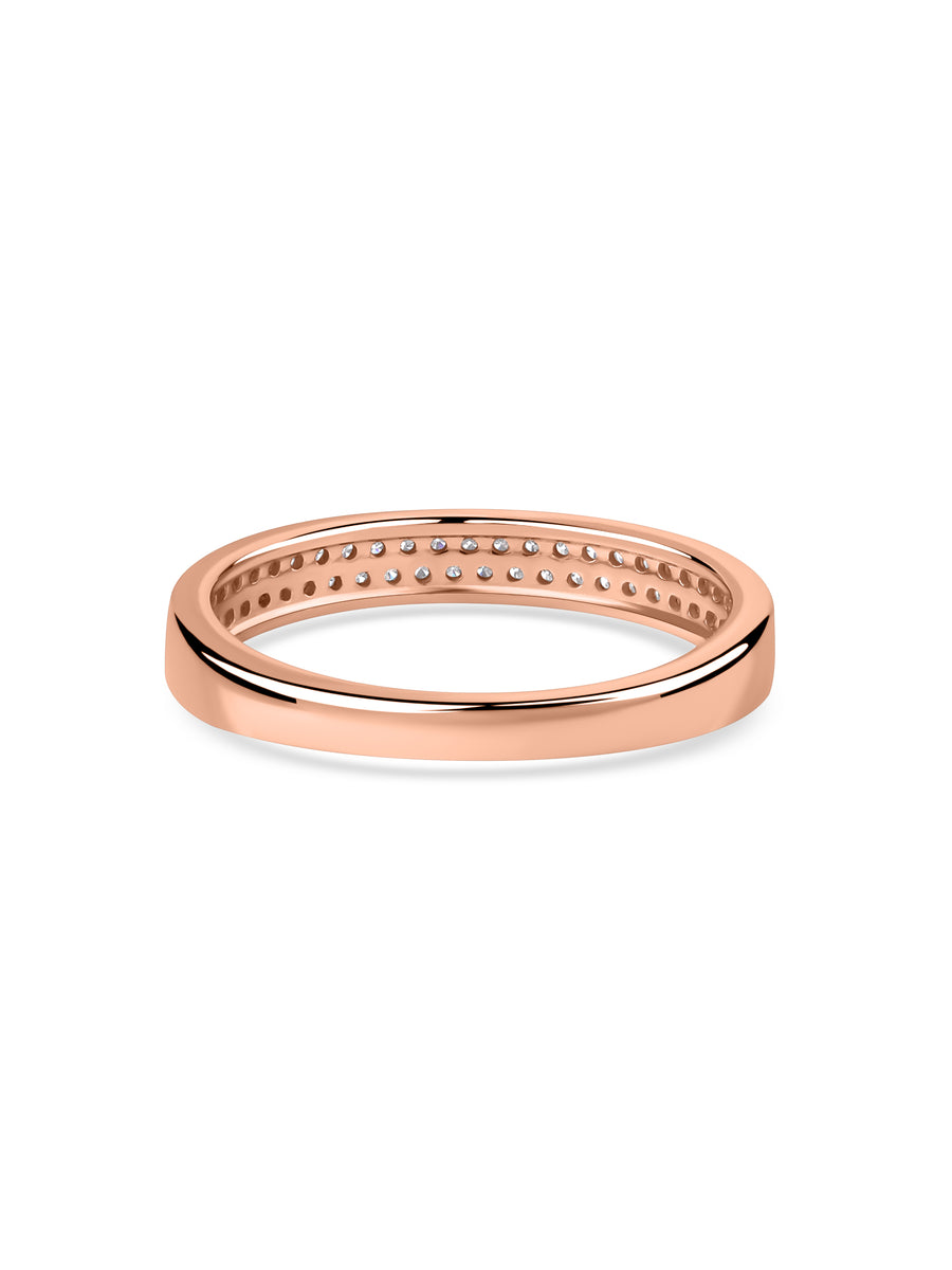 Double Row Lab Diamond Band Ring
