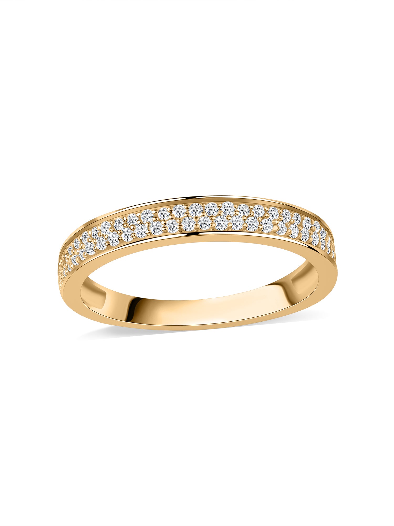 Double Row Lab Diamond Band Ring
