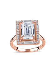 3 Carat Emerald Cut Solitaire Lab Diamond Ring