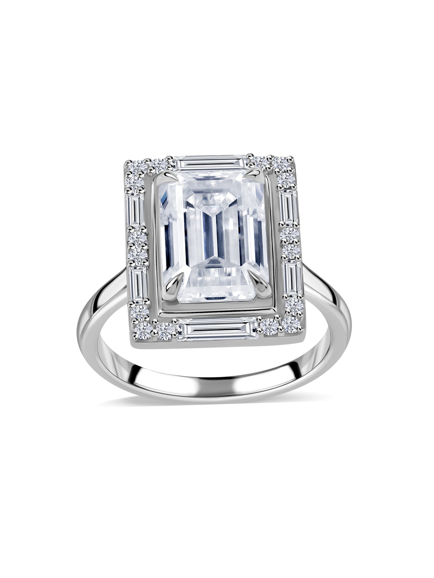 3 Carat Emerald Cut Solitaire Lab Diamond Ring