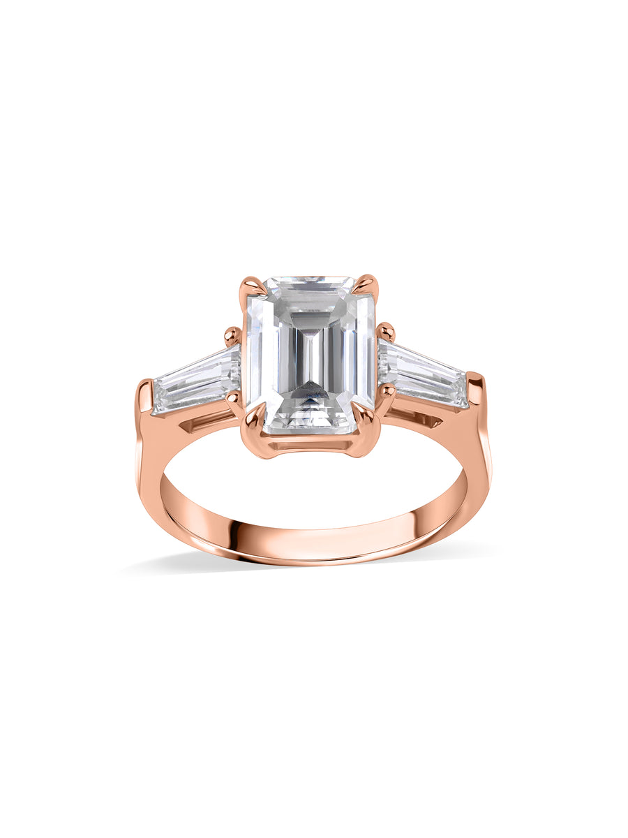3 Carat Emerald Cut Lab Diamond Ring