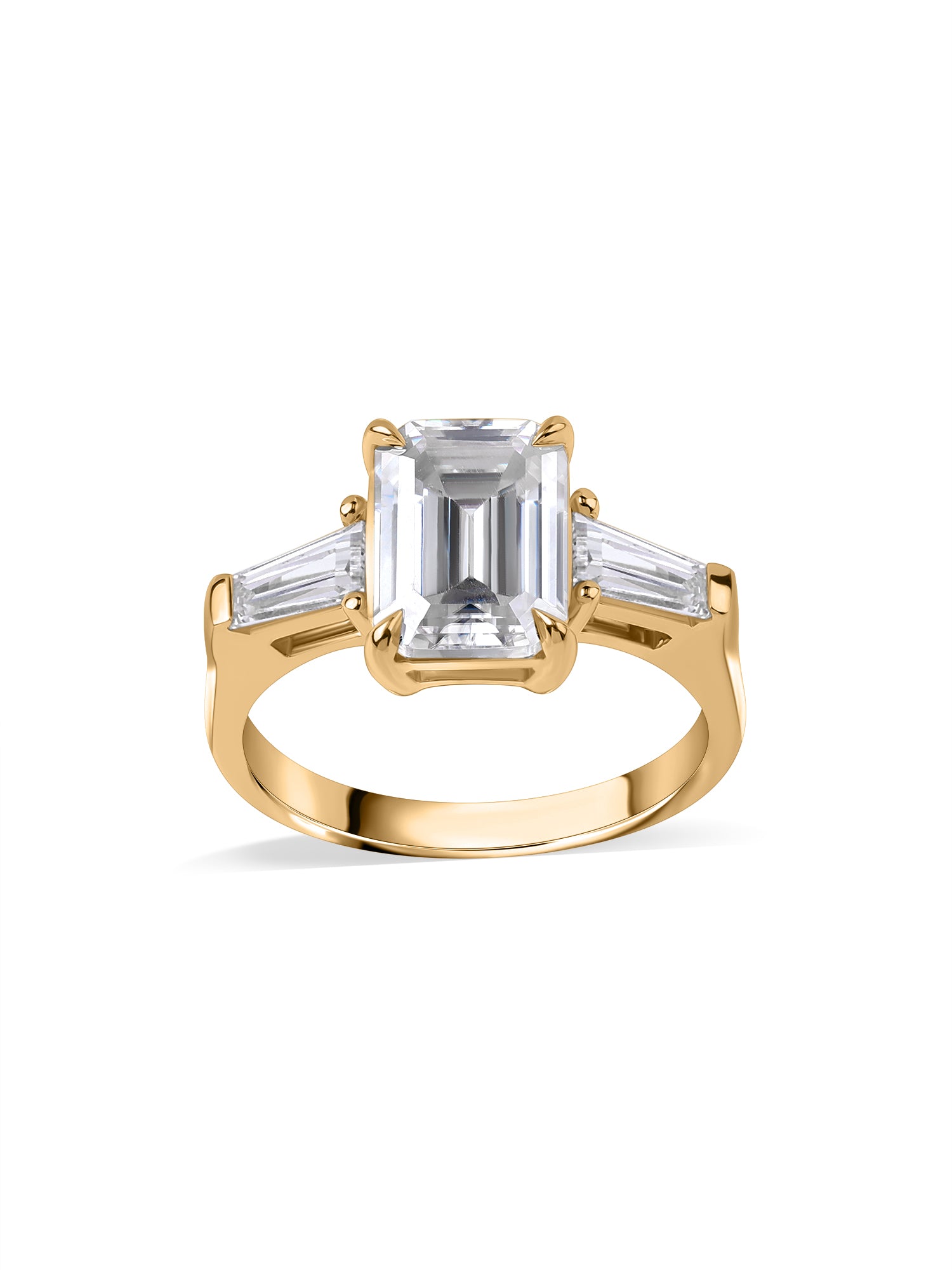 3 Carat Emerald Cut Lab Diamond Ring