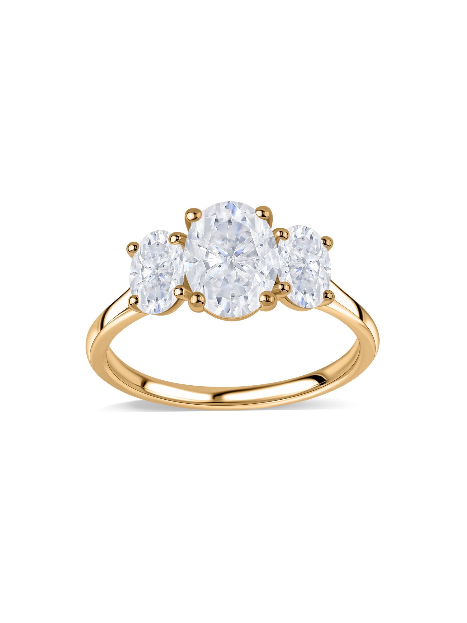Lab Diamond Three Stone Engagement Ring
