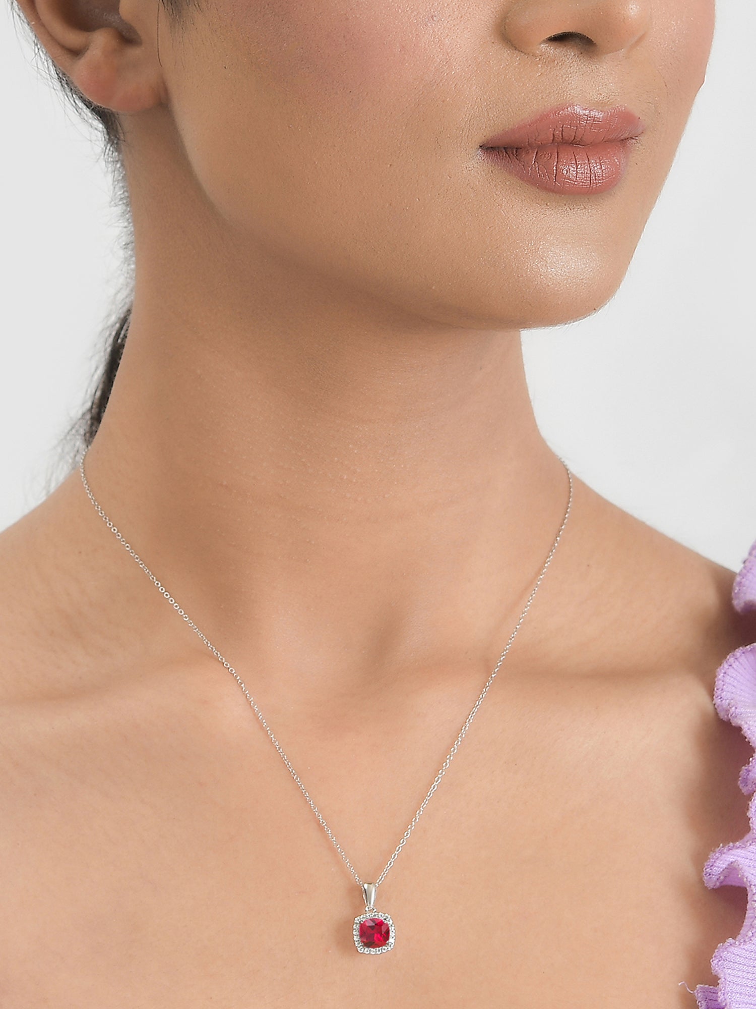 Maya Cushion Cut Ruby Necklace-1