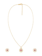 Modern Classic Ruby Jewellery Set