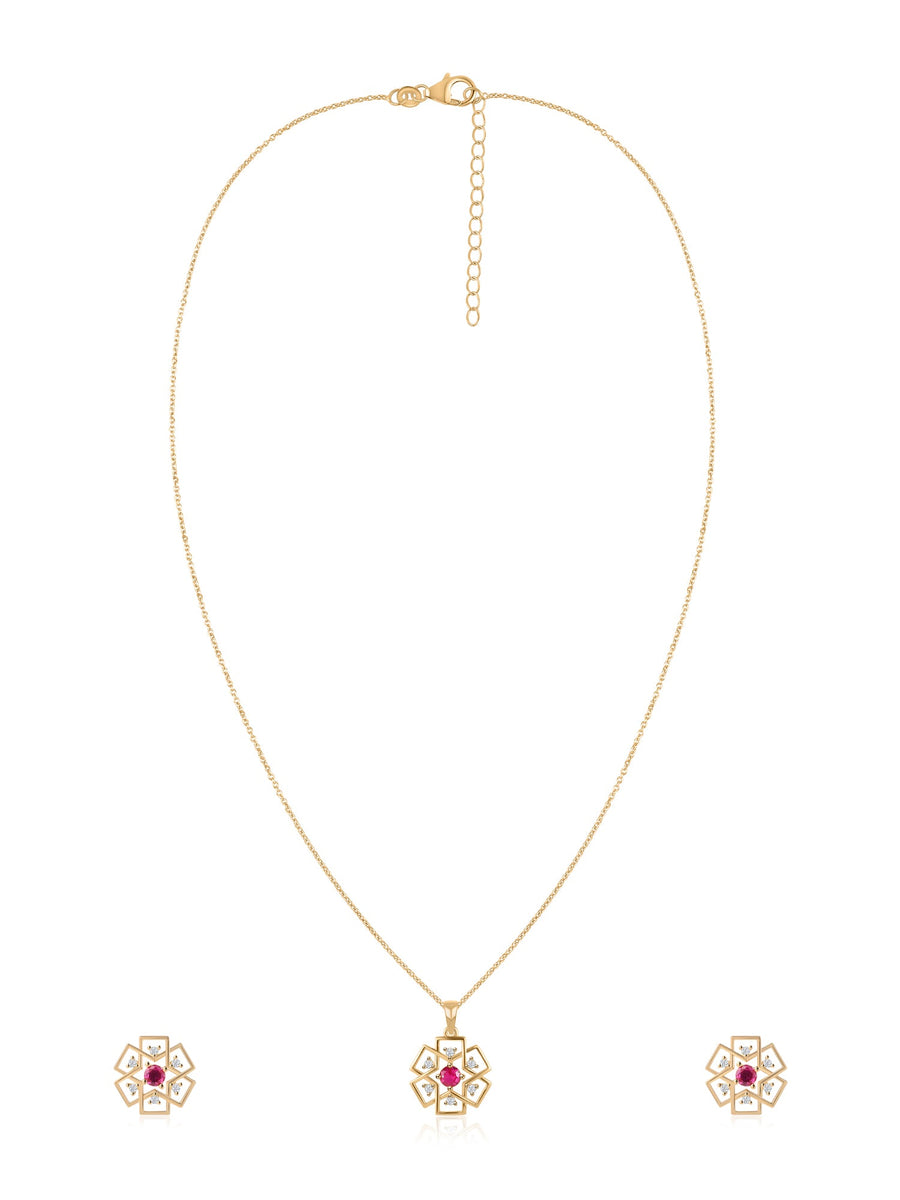 Modern Classic Ruby Jewellery Set