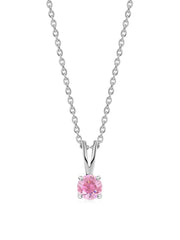 0.50 Carat Pink Cz Necklace In Pure 925 Sterling Silver For Women
