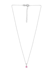 0.50 Carat Pink Cz Necklace In Pure 925 Sterling Silver For Women