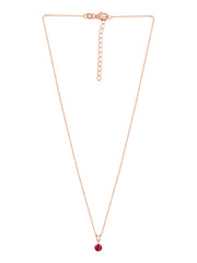 1 Carat Rose Gold Ruby Solitaire Pendant With Chain