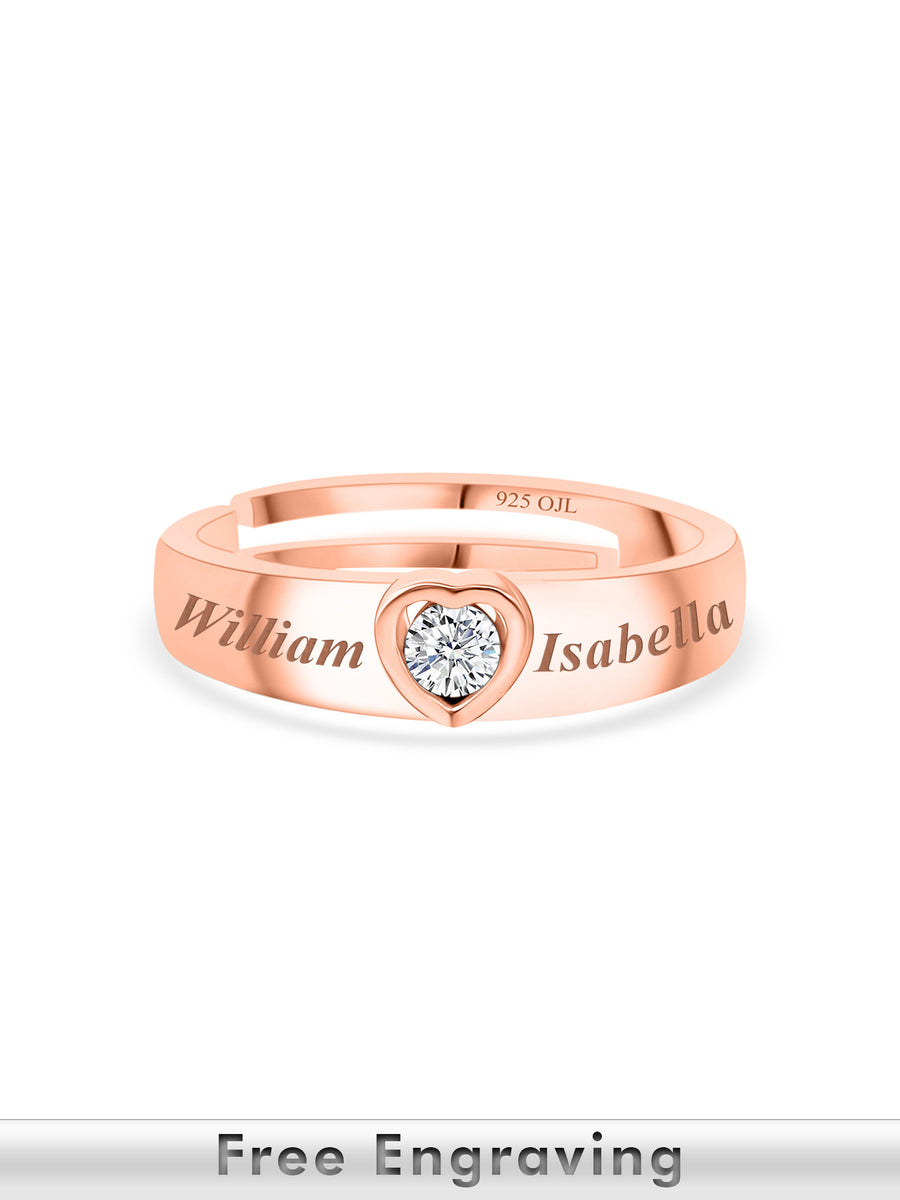0.2 Carat Rose Gold Heart Solitaire Ring For Women