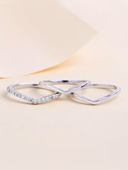 Ornate Jewels Three Band Stackable Ring Set