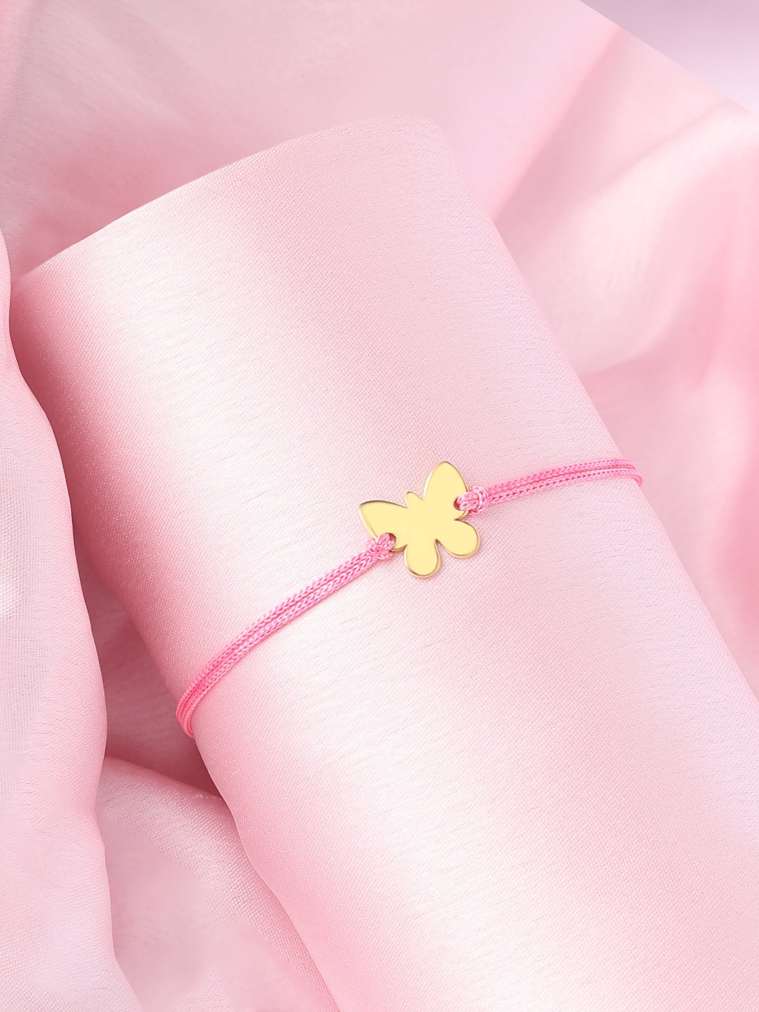 Graceful Yellow Gold Butterfly Adjustable Bracelet-1