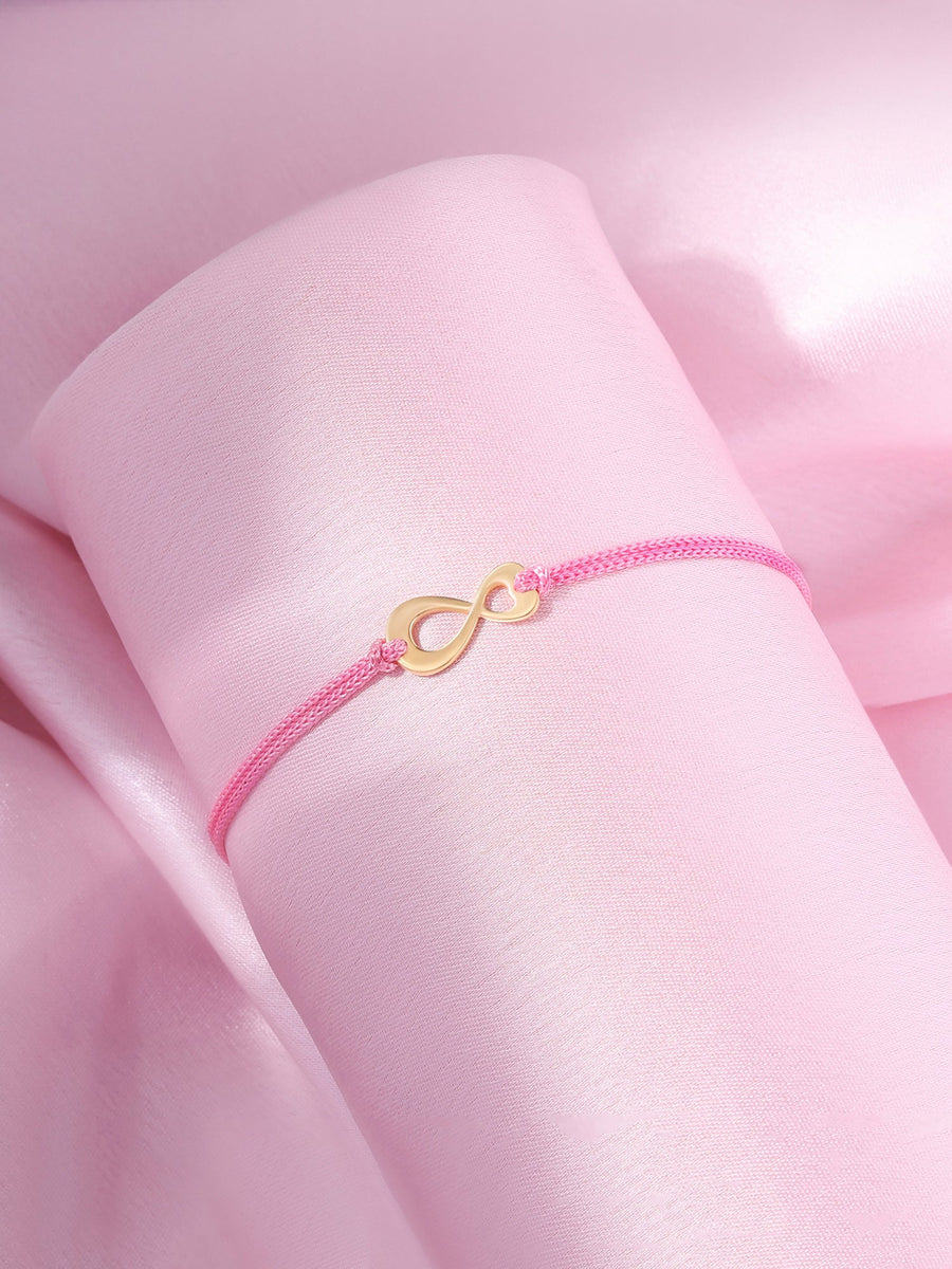 Yellow Gold Infinity Charm Valentines Bracelet-1