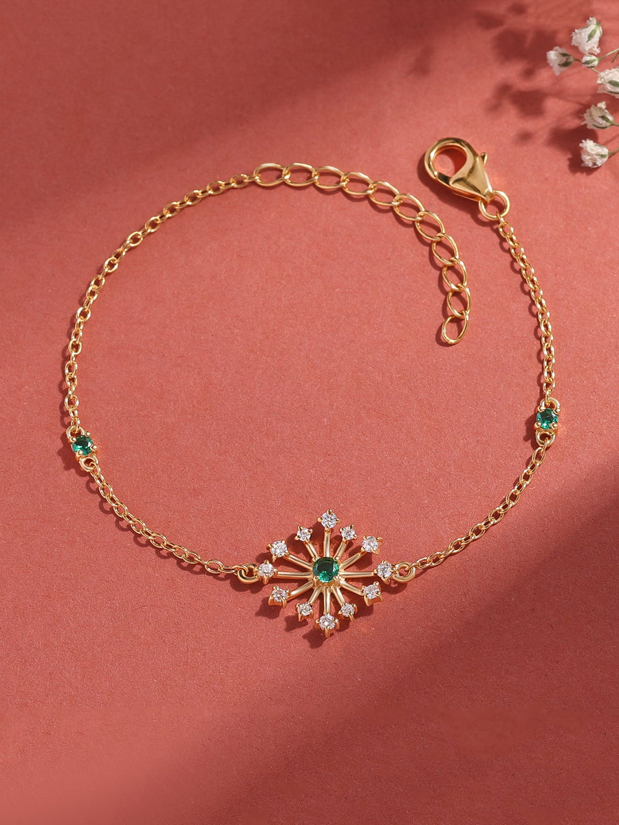 Sparkles Emerald Chain Bracelet For Women-1