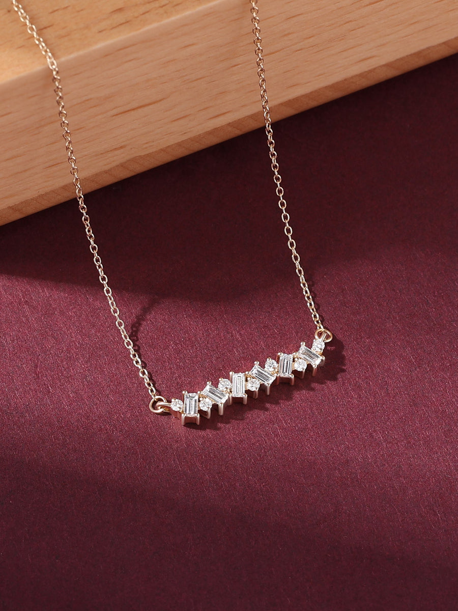 Lab Grown Diamond Baguette Necklace