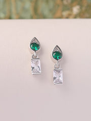 Green Emerald Drop Earrings For Women-1