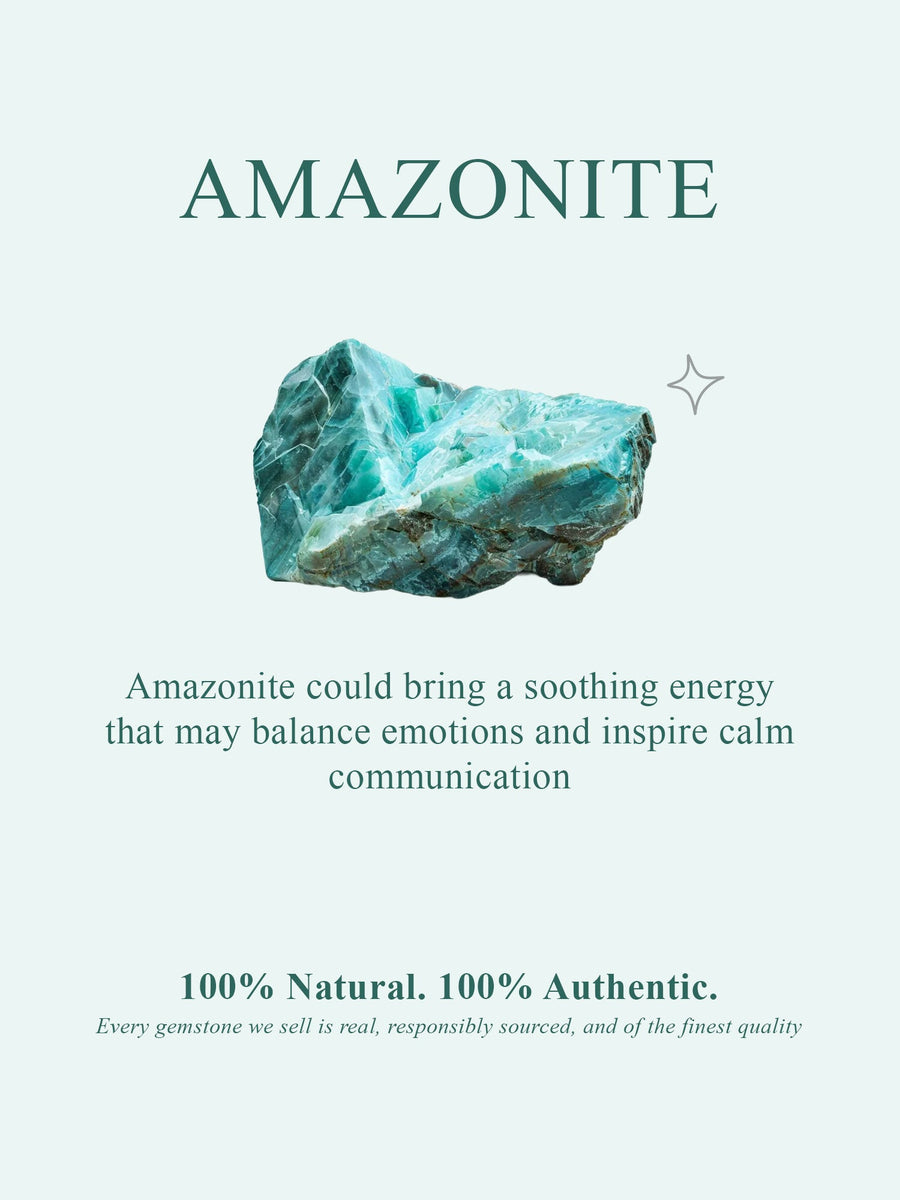 Natural Amazonite & Zircon Silver Jewellery Set